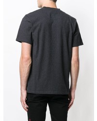 dunkelgraues bedrucktes T-Shirt mit einem Rundhalsausschnitt von MAISON KITSUNÉ