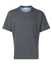 dunkelgraues bedrucktes T-Shirt mit einem Rundhalsausschnitt von Marni