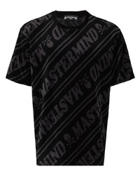 dunkelgraues bedrucktes T-Shirt mit einem Rundhalsausschnitt von Mastermind Japan