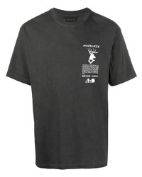 dunkelgraues bedrucktes T-Shirt mit einem Rundhalsausschnitt von Mauna Kea