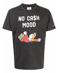 dunkelgraues bedrucktes T-Shirt mit einem Rundhalsausschnitt von MC2 Saint Barth
