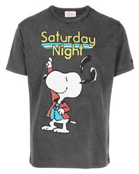 dunkelgraues bedrucktes T-Shirt mit einem Rundhalsausschnitt von MC2 Saint Barth