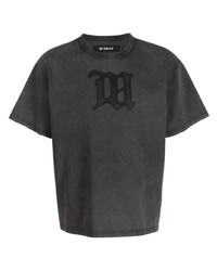 dunkelgraues bedrucktes T-Shirt mit einem Rundhalsausschnitt von Misbhv