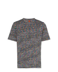 dunkelgraues bedrucktes T-Shirt mit einem Rundhalsausschnitt von Missoni
