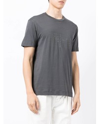 dunkelgraues bedrucktes T-Shirt mit einem Rundhalsausschnitt von Emporio Armani