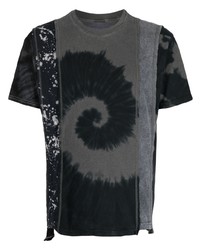 dunkelgraues bedrucktes T-Shirt mit einem Rundhalsausschnitt von Needles