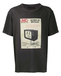 dunkelgraues bedrucktes T-Shirt mit einem Rundhalsausschnitt von Neil Barrett