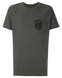 dunkelgraues bedrucktes T-Shirt mit einem Rundhalsausschnitt von OSKLEN