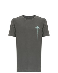 dunkelgraues bedrucktes T-Shirt mit einem Rundhalsausschnitt von OSKLEN