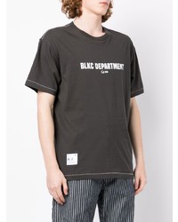 dunkelgraues bedrucktes T-Shirt mit einem Rundhalsausschnitt von Chocoolate