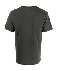 dunkelgraues bedrucktes T-Shirt mit einem Rundhalsausschnitt von Pleasures