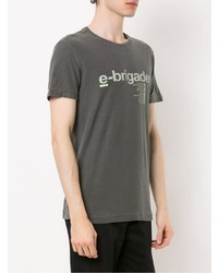 dunkelgraues bedrucktes T-Shirt mit einem Rundhalsausschnitt von OSKLEN