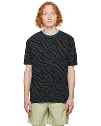 dunkelgraues bedrucktes T-Shirt mit einem Rundhalsausschnitt von Ps By Paul Smith