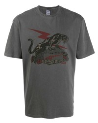 dunkelgraues bedrucktes T-Shirt mit einem Rundhalsausschnitt von Puma
