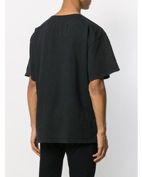 dunkelgraues bedrucktes T-Shirt mit einem Rundhalsausschnitt von Rhude