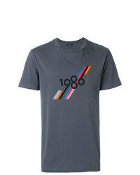 dunkelgraues bedrucktes T-Shirt mit einem Rundhalsausschnitt von Ron Dorff