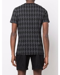 dunkelgraues bedrucktes T-Shirt mit einem Rundhalsausschnitt von Karl Lagerfeld