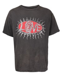 dunkelgraues bedrucktes T-Shirt mit einem Rundhalsausschnitt von SAINT MXXXXXX