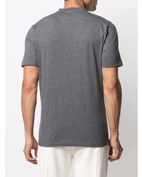 dunkelgraues bedrucktes T-Shirt mit einem Rundhalsausschnitt von Brunello Cucinelli