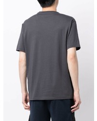 dunkelgraues bedrucktes T-Shirt mit einem Rundhalsausschnitt von Armani Exchange
