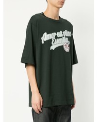 dunkelgraues bedrucktes T-Shirt mit einem Rundhalsausschnitt von Dolce & Gabbana