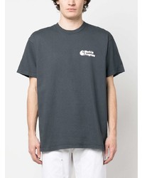 dunkelgraues bedrucktes T-Shirt mit einem Rundhalsausschnitt von Carhartt WIP