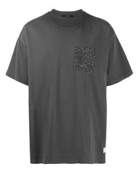 dunkelgraues bedrucktes T-Shirt mit einem Rundhalsausschnitt von Stampd