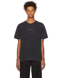 dunkelgraues bedrucktes T-Shirt mit einem Rundhalsausschnitt von Stolen Girlfriends Club