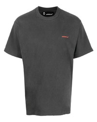 dunkelgraues bedrucktes T-Shirt mit einem Rundhalsausschnitt von Styland