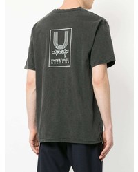 dunkelgraues bedrucktes T-Shirt mit einem Rundhalsausschnitt von Undercover