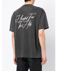 dunkelgraues bedrucktes T-Shirt mit einem Rundhalsausschnitt von Represent