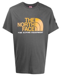 dunkelgraues bedrucktes T-Shirt mit einem Rundhalsausschnitt von The North Face