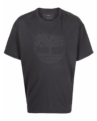 dunkelgraues bedrucktes T-Shirt mit einem Rundhalsausschnitt von Timberland