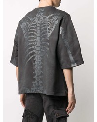 dunkelgraues bedrucktes T-Shirt mit einem Rundhalsausschnitt von Formy Studio