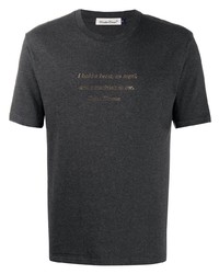 dunkelgraues bedrucktes T-Shirt mit einem Rundhalsausschnitt von Undercover