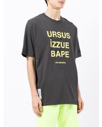 dunkelgraues bedrucktes T-Shirt mit einem Rundhalsausschnitt von Izzue