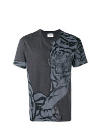 dunkelgraues bedrucktes T-Shirt mit einem Rundhalsausschnitt von Valentino