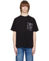 dunkelgraues bedrucktes T-Shirt mit einem Rundhalsausschnitt von VERSACE JEANS COUTURE