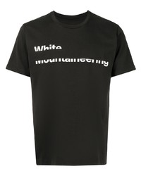 dunkelgraues bedrucktes T-Shirt mit einem Rundhalsausschnitt von White Mountaineering