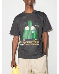 dunkelgraues bedrucktes T-Shirt mit einem Rundhalsausschnitt von The North Face