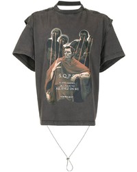 dunkelgraues bedrucktes T-Shirt mit einem Rundhalsausschnitt von Y/Project