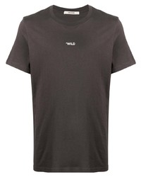 dunkelgraues bedrucktes T-Shirt mit einem Rundhalsausschnitt von Zadig & Voltaire