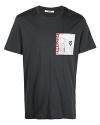 dunkelgraues bedrucktes T-Shirt mit einem Rundhalsausschnitt von Zadig & Voltaire