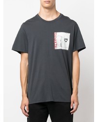 dunkelgraues bedrucktes T-Shirt mit einem Rundhalsausschnitt von Zadig & Voltaire