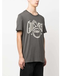 dunkelgraues bedrucktes T-Shirt mit einem Rundhalsausschnitt von Zadig & Voltaire