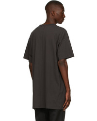 dunkelgraues bedrucktes T-Shirt mit einem Rundhalsausschnitt von Sankuanz