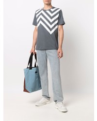 dunkelgraues bedrucktes T-Shirt mit einem Rundhalsausschnitt von Missoni