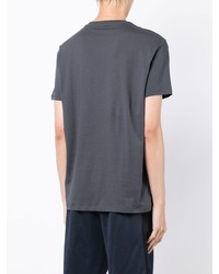 dunkelgraues bedrucktes T-Shirt mit einem V-Ausschnitt von Armani Exchange