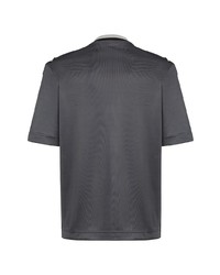 dunkelgraues bedrucktes T-Shirt mit einem V-Ausschnitt von Fendi