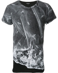 dunkelgraues bedrucktes T-shirt von Ann Demeulemeester